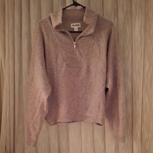 Filoro Cashmere Women's Tan Half Zip Sweater